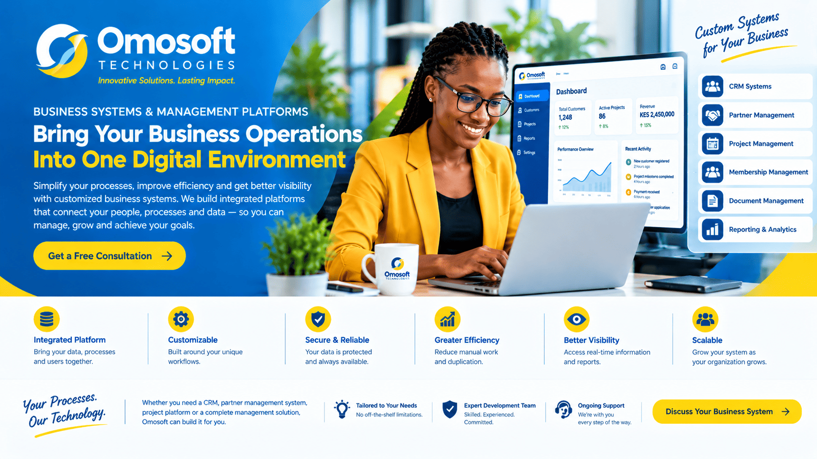 Omosoft business systems banner